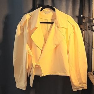 Yellow Ryegrass long sleeve crop Blazer
